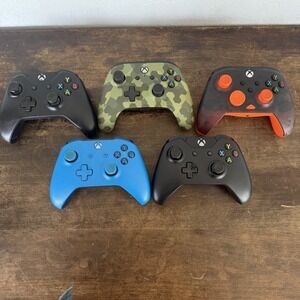 Xbox One Controller‎ Lot of 5 OEM PowerA Turtle Beach Camo Blue Untested